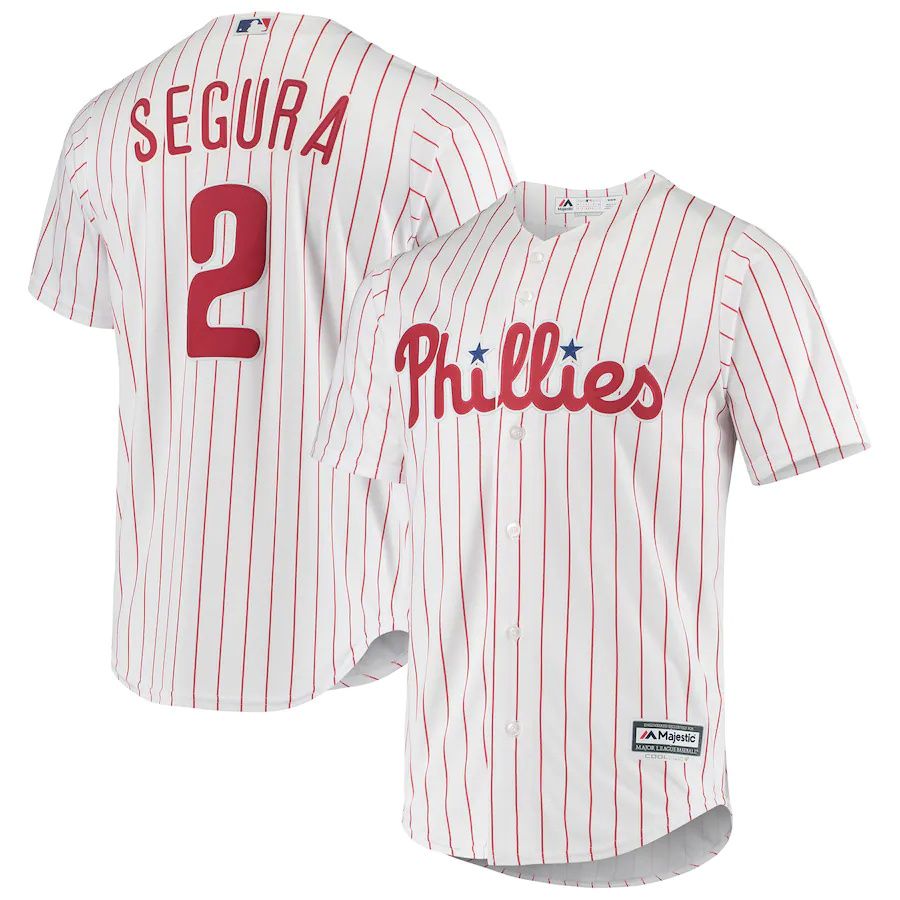 Mens Philadelphia Phillies #2 Jean Segura Majestic White Home Official Player MLB Jerseys->philadelphia phillies->MLB Jersey
